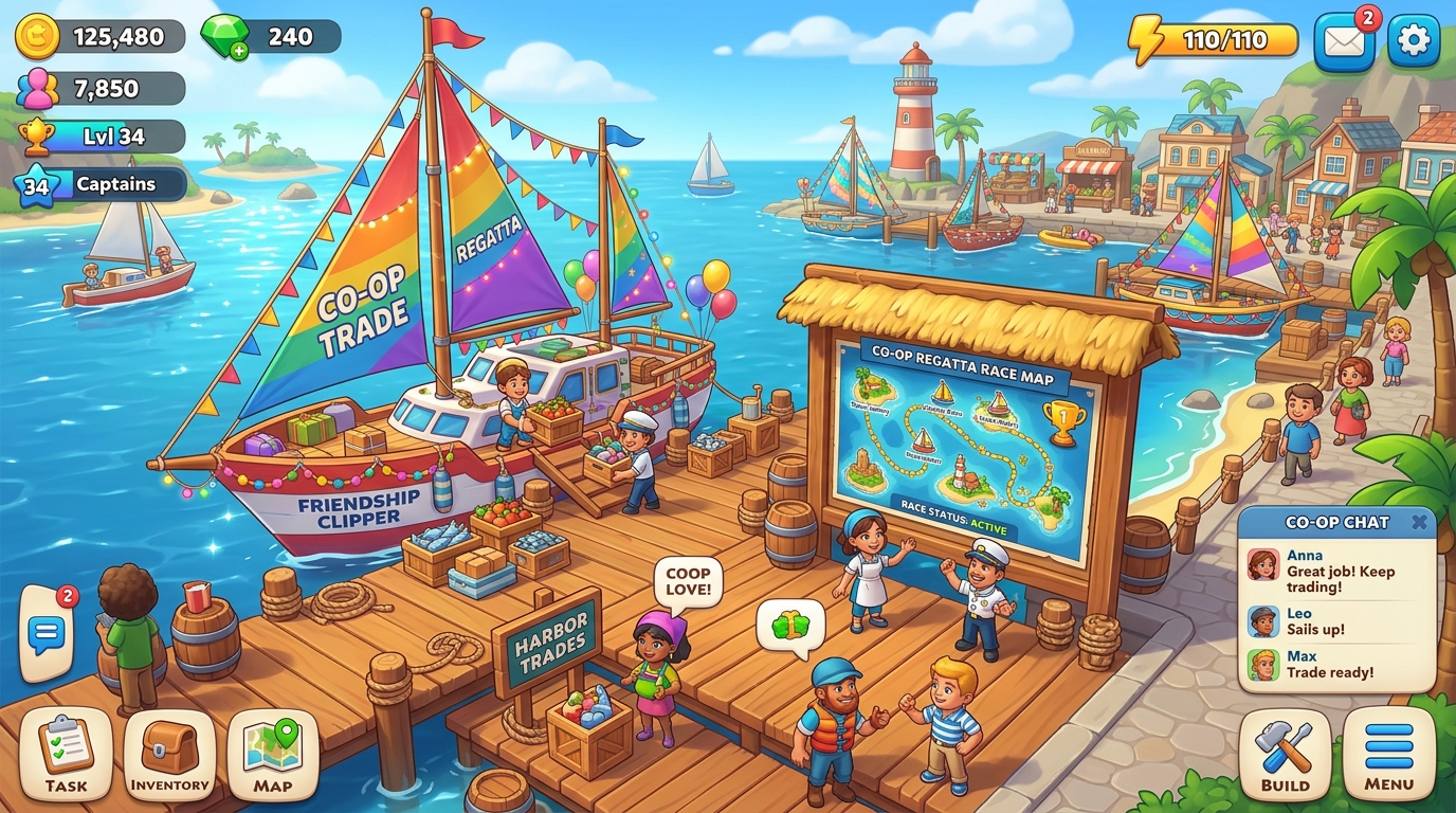 การแข่งขันเรือใบ Regatta และความร่วมมือใน Co-op